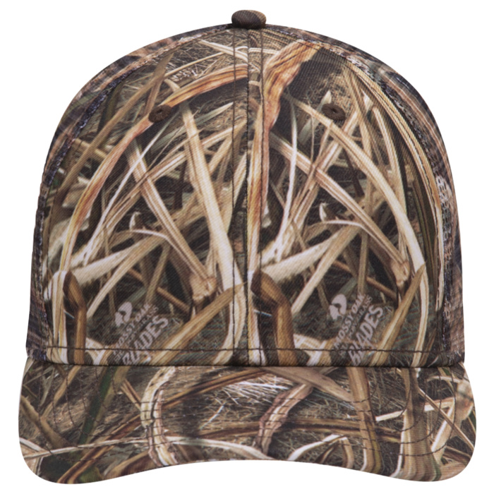 OTTO CAP Mossy Oak Camouflage Superior Polyester Twill 6 Panel Low Profile Mesh Back Trucker Hat Thumbnail