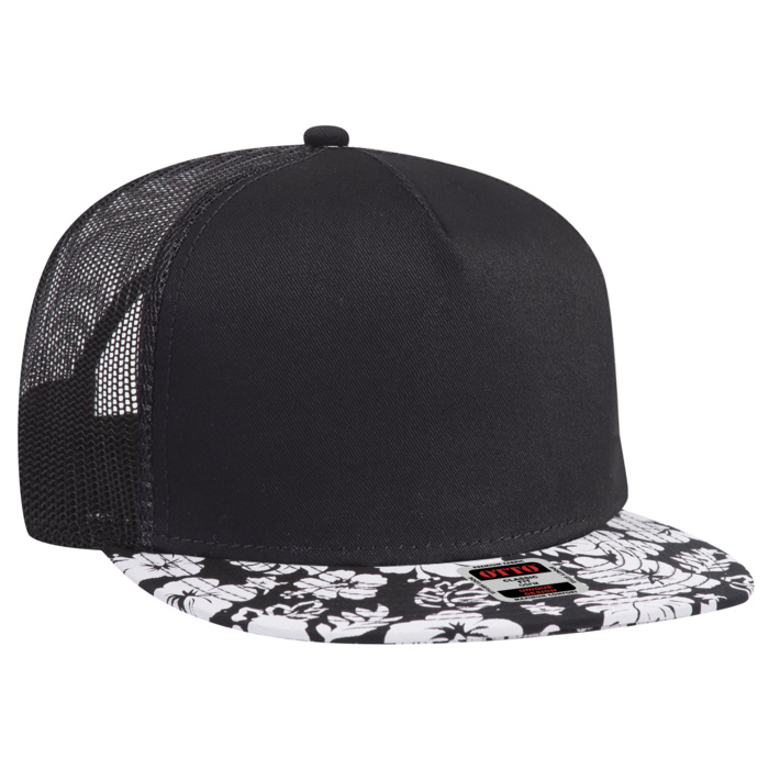OTTO CAP "OTTO SNAP" 5 Panel Mid Profile Mesh Back Trucker Snapback Hat Thumbnail