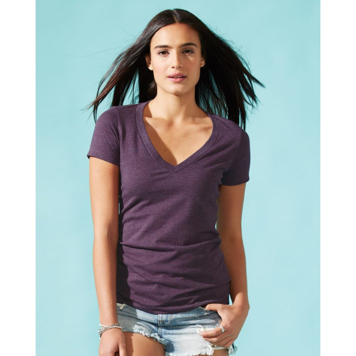 Women’s CVC Short Sleeve Deep V Thumbnail